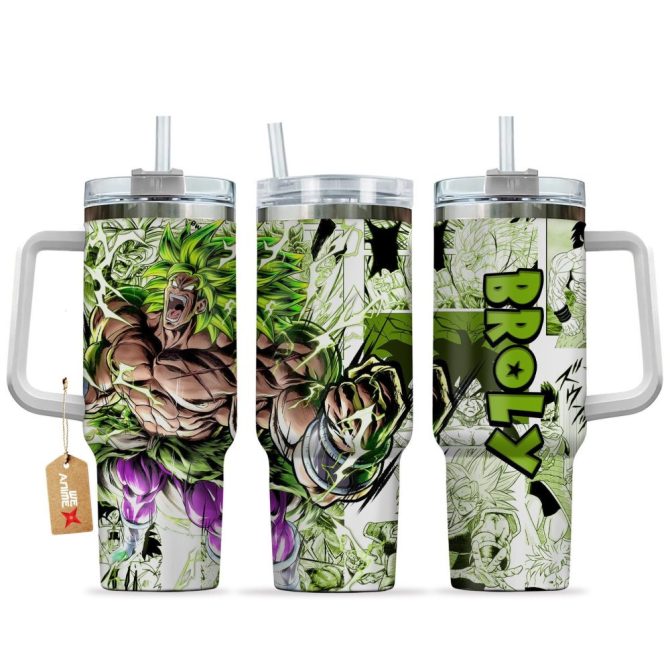 Broly Legendary Super Saiyan V2 Dragon Ball Z Anime Custom Stanley Quencher 40Oz Stainless Steel Tumbler
