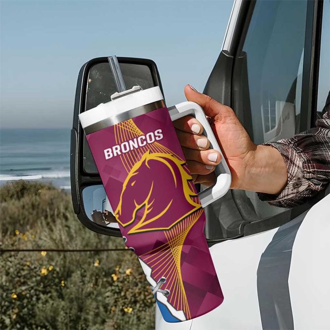 Broncos And Knights Rugby Dynamic Version Custom Stanley Quencher 40Oz Stainless Steel Tumbler With Handle - Image 7