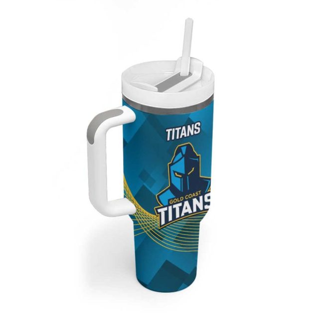 Broncos And Titans Rugby 2024 Dynamic Style Custom Stanley Quencher 40Oz Stainless Steel Tumbler With Handle - Image 3