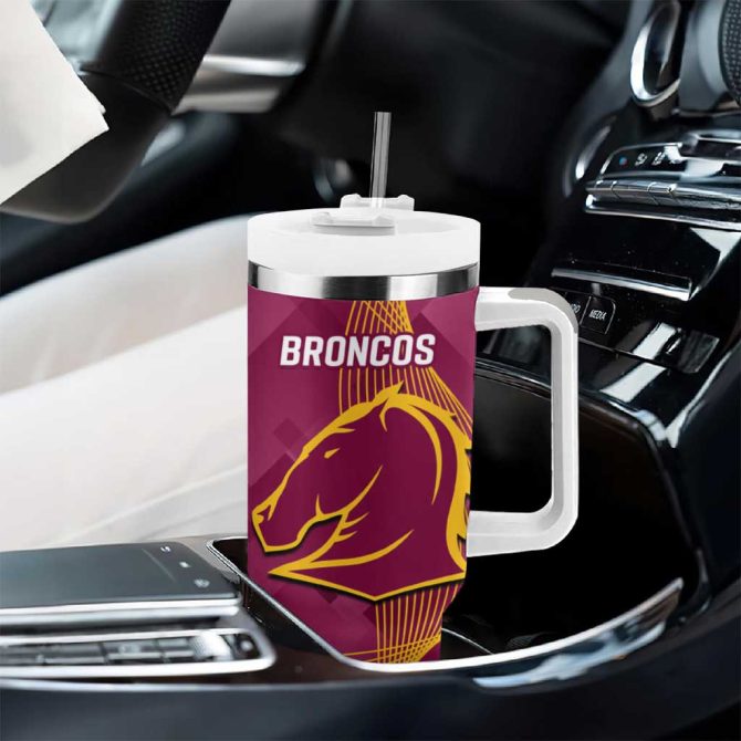 Broncos And Titans Rugby 2024 Dynamic Style Custom Stanley Quencher 40Oz Stainless Steel Tumbler With Handle - Image 8