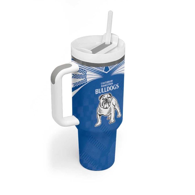 Broncos-Bulldogs Nrl Tribal Half Style Custom Stanley Quencher 40Oz Stainless Steel Tumbler With Handle - Image 3