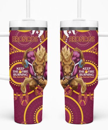 Broncos Naidoc Week Nrl Custom Stanley Quencher 40Oz Stainless Steel Tumbler