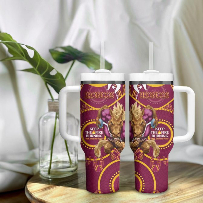 Broncos Naidoc Week Nrl Custom Stanley Quencher 40Oz Stainless Steel Tumbler - Image 10