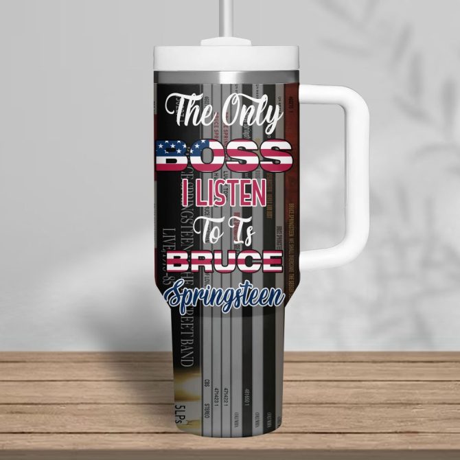 Bruce Springsteen Music Custom Stanley Quencher 40Oz Stainless Steel Tumbler With Handle - Image 4