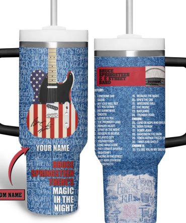 Bruce Springsteen Music Custom Stanley Quencher 40Oz Stainless Steel Tumbler With Handle