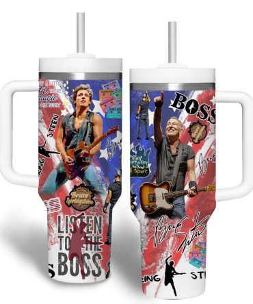 Bruce Springsteen Music Custom Stanley Quencher 40Oz Stainless Steel Tumbler With Handle