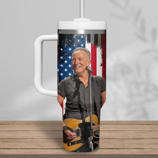 Bruce Springsteen Music Custom Stanley Quencher 40Oz Stainless Steel Tumbler With Handle - Image 3