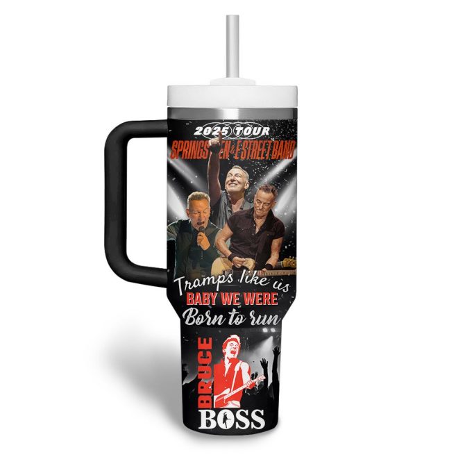 Bruce Springsteen Music Custom Stanley Quencher 40Oz Stainless Steel Tumbler With Handle - Image 3