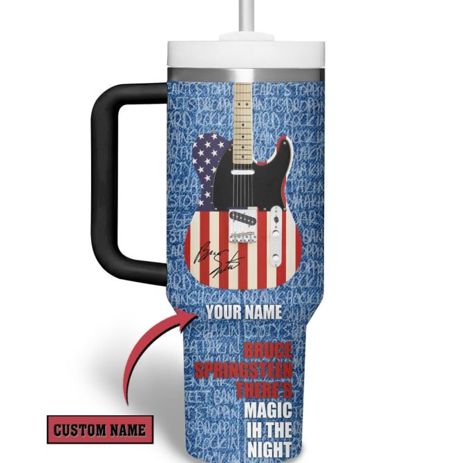 Bruce Springsteen Music Custom Stanley Quencher 40Oz Stainless Steel Tumbler With Handle - Image 3