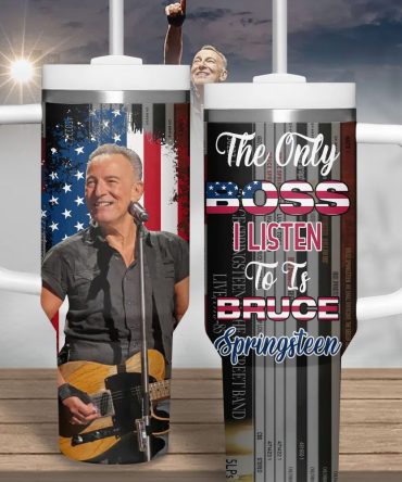 Bruce Springsteen Music Custom Stanley Quencher 40Oz Stainless Steel Tumbler With Handle