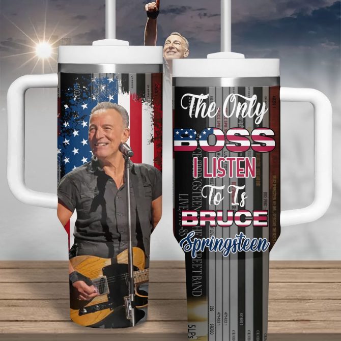 Bruce Springsteen Music Custom Stanley Quencher 40Oz Stainless Steel Tumbler With Handle