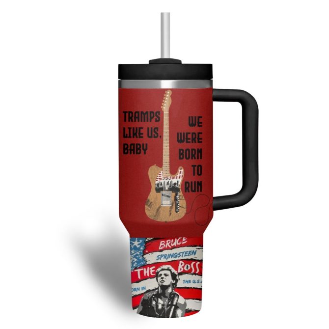 Bruce Springsteen Music Custom Stanley Quencher 40Oz Stainless Steel Tumbler - Image 3
