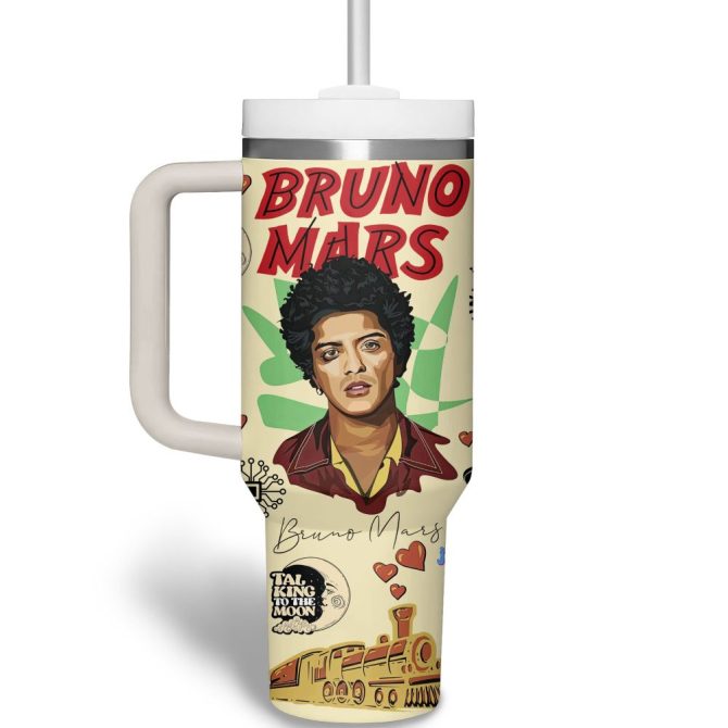 Bruno Mars Music Custom Stanley Quencher 40Oz Stainless Steel Tumbler - Image 3