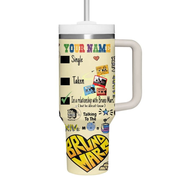 Bruno Mars Music Custom Stanley Quencher 40Oz Stainless Steel Tumbler - Image 4