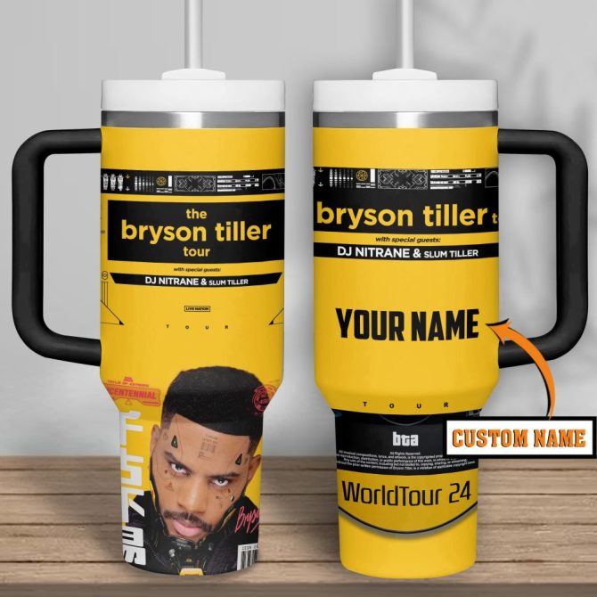 Bryson Tiller Music Custom Stanley Quencher 40Oz Stainless Steel Tumbler