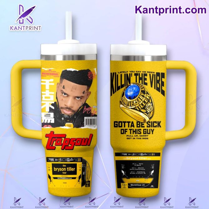 Bryson Tiller Music Custom Stanley Quencher 40Oz Stainless Steel Tumbler With Handle