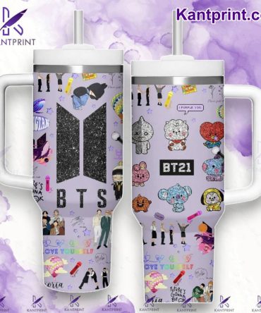Bts Music Custom Stanley Quencher 40Oz Stainless Steel Tumbler With Handle