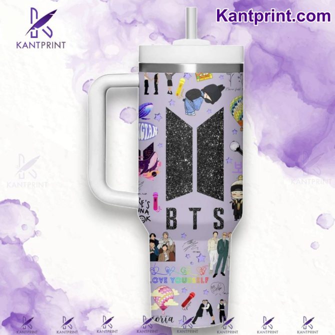Bts Music Custom Stanley Quencher 40Oz Stainless Steel Tumbler With Handle - Image 2
