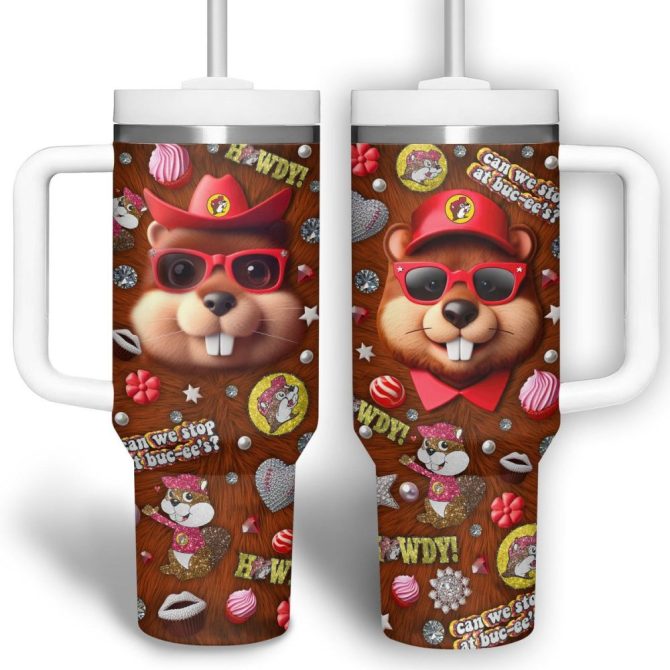 Bucee Cartoon Custom Stanley Quencher 40Oz Stainless Steel Tumbler