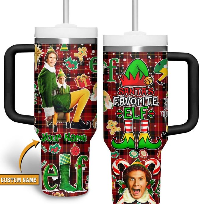 Buddy Elf Movies Custom Stanley Quencher 40Oz Stainless Steel Tumbler With Handle