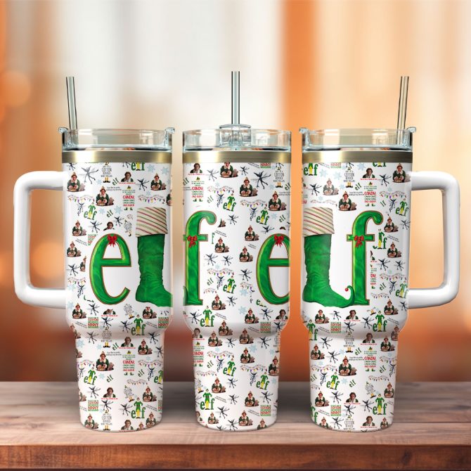 Buddy Elf Movies Custom Stanley Quencher 40Oz Stainless Steel Tumbler With Handle