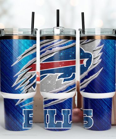 Buffalo Bills Nfl Custom Stanley Quencher 40Oz Stainless Steel Tumbler With Handle
