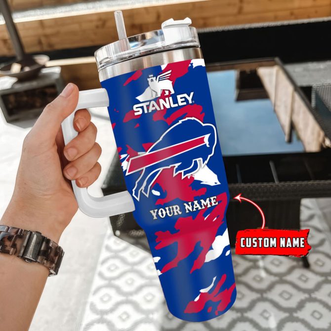 Buffalo Bills Nfl Custom Stanley Quencher 40Oz Stainless Steel Tumbler With Handle - Image 3