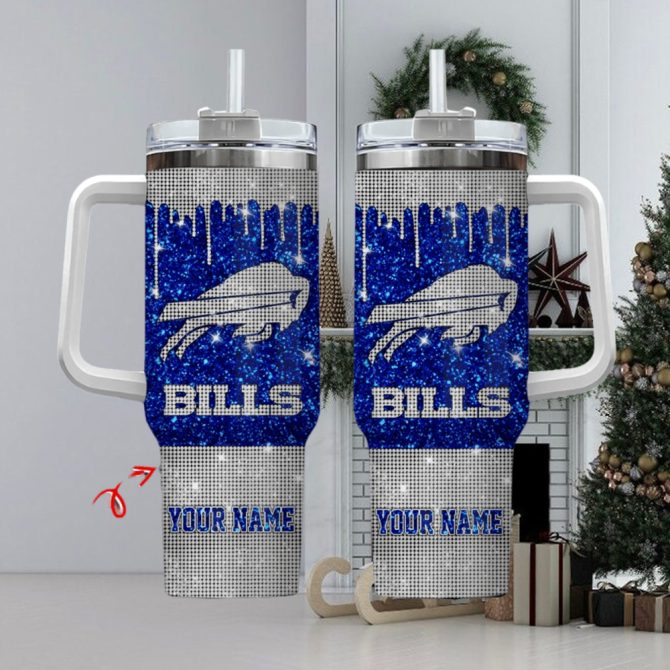 Buffalo Bills Nfl Custom Stanley Quencher 40Oz Stainless Steel Tumbler With Handle