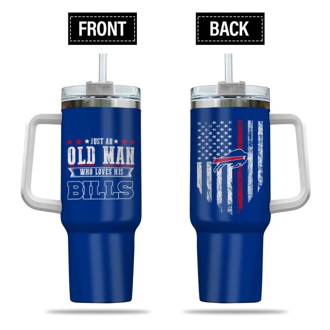 Buffalo Bills Nfl Custom Stanley Quencher 40Oz Stainless Steel Tumbler With Handle