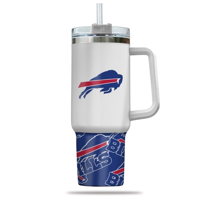 Buffalo Bills Nfl Custom Stanley Quencher 40Oz Stainless Steel Tumbler With Handle - Image 2