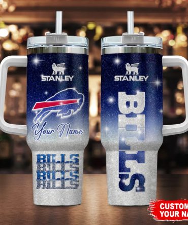 Buffalo Bills Nfl Custom Stanley Quencher 40Oz Stainless Steel Tumbler With Handle