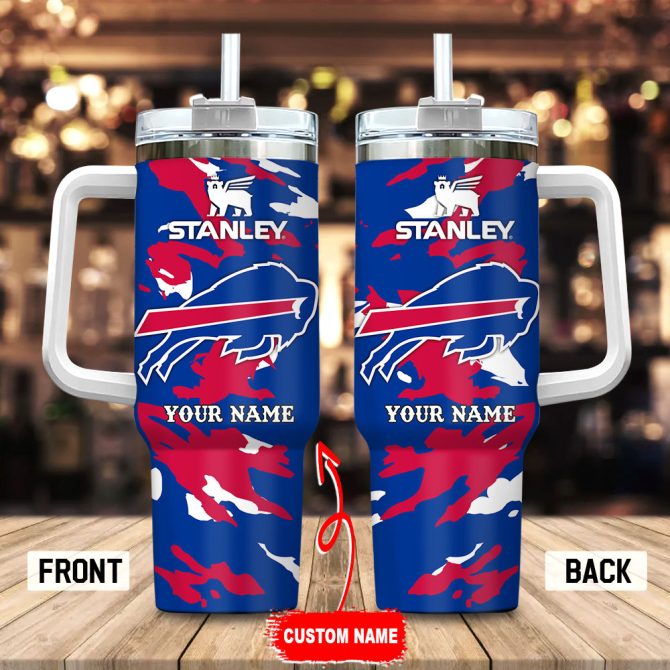Buffalo Bills Nfl Custom Stanley Quencher 40Oz Stainless Steel Tumbler With Handle