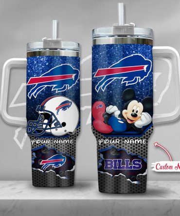 Buffalo Bills Nfl Custom Stanley Quencher 40Oz Stainless Steel Tumbler With Handle