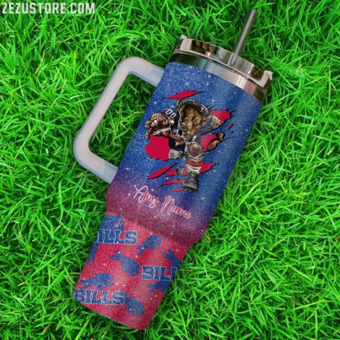 Buffalo Bills Nfl Custom Stanley Quencher 40Oz Stainless Steel Tumbler With Handle - Image 3