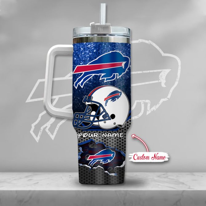 Buffalo Bills Nfl Custom Stanley Quencher 40Oz Stainless Steel Tumbler With Handle - Image 3