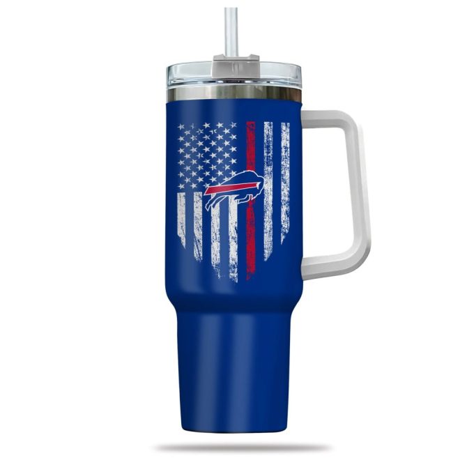 Buffalo Bills Nfl Custom Stanley Quencher 40Oz Stainless Steel Tumbler With Handle - Image 2