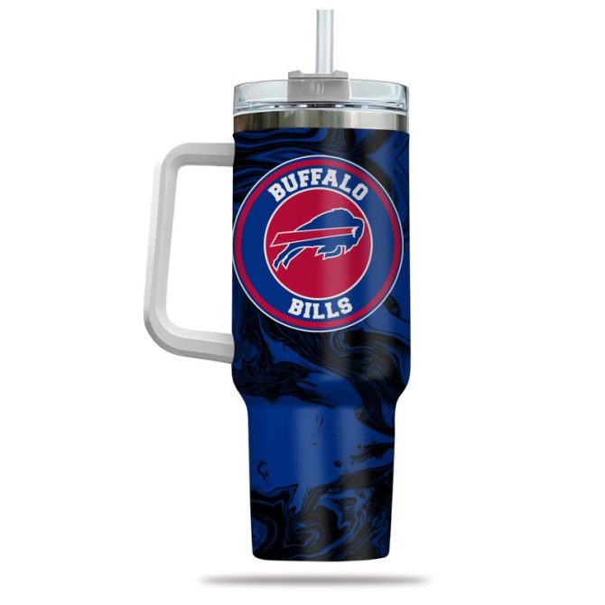 Buffalo Bills Nfl Custom Stanley Quencher 40Oz Stainless Steel Tumbler With Handle - Image 3