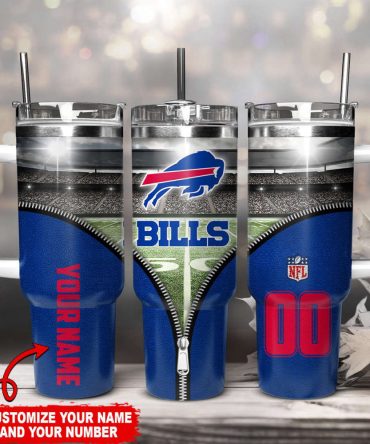 Buffalo Bills Nfl Custom Stanley Quencher 40Oz Stainless Steel Tumbler With Handle