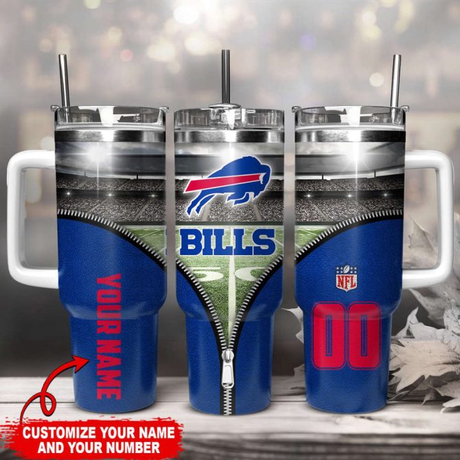 Buffalo Bills Nfl Custom Stanley Quencher 40Oz Stainless Steel Tumbler With Handle