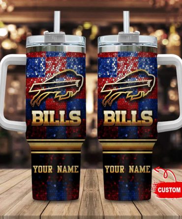 Buffalo Bills Nfl Custom Stanley Quencher 40Oz Stainless Steel Tumbler With Handle
