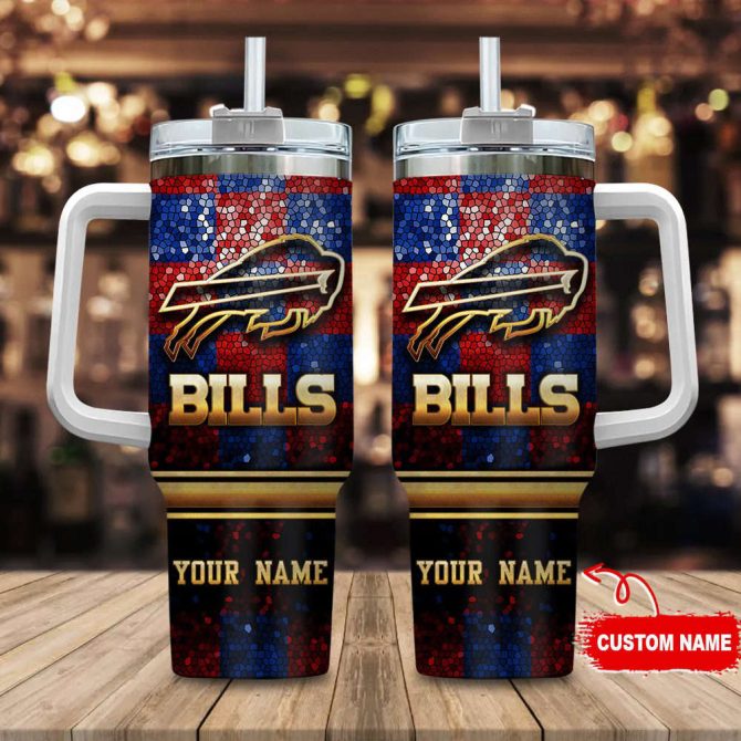 Buffalo Bills Nfl Custom Stanley Quencher 40Oz Stainless Steel Tumbler With Handle