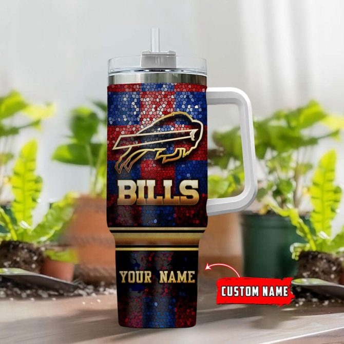 Buffalo Bills Nfl Custom Stanley Quencher 40Oz Stainless Steel Tumbler With Handle - Image 2