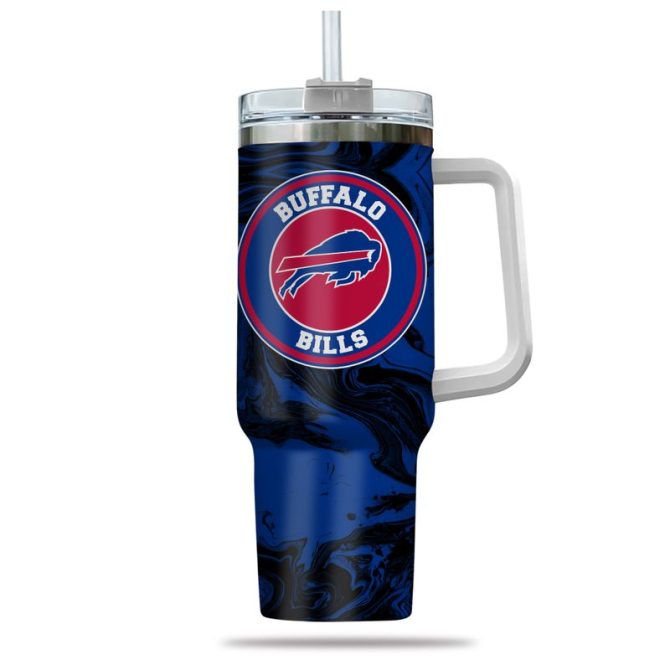 Buffalo Bills Nfl Custom Stanley Quencher 40Oz Stainless Steel Tumbler With Handle - Image 2