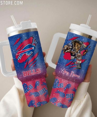 Buffalo Bills Nfl Custom Stanley Quencher 40Oz Stainless Steel Tumbler With Handle