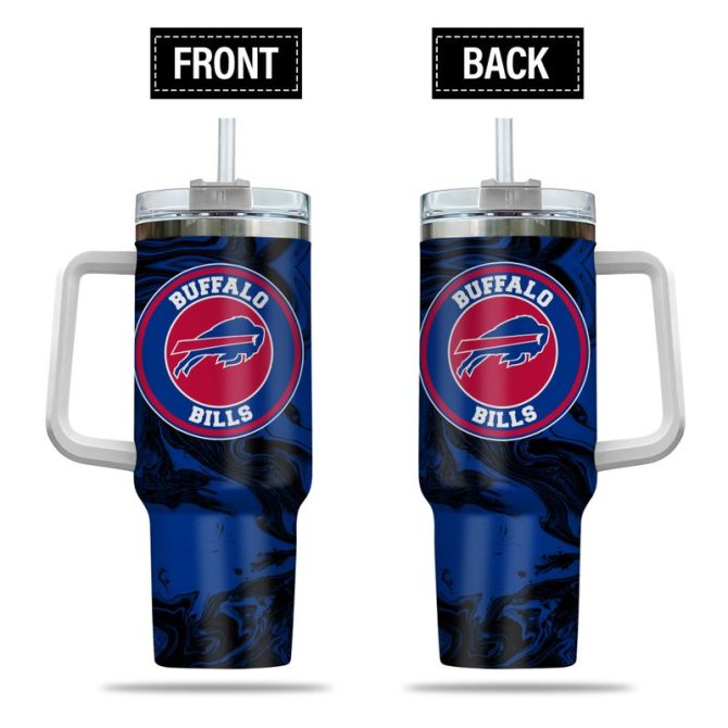 Buffalo Bills Nfl Custom Stanley Quencher 40Oz Stainless Steel Tumbler With Handle