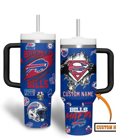 Buffalo Bills Nfl Custom Stanley Quencher 40Oz Stainless Steel Tumbler With Handle
