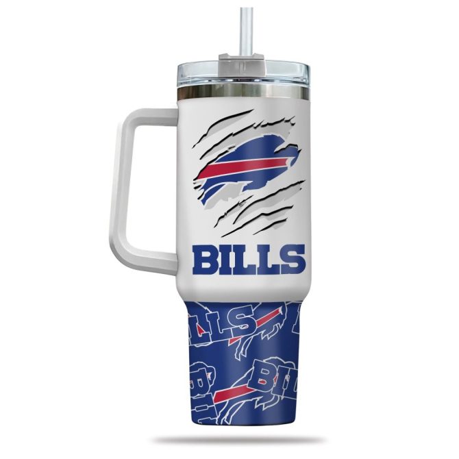 Buffalo Bills Nfl Custom Stanley Quencher 40Oz Stainless Steel Tumbler With Handle - Image 3
