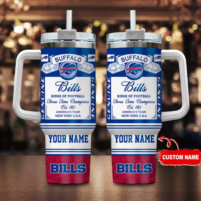 Buffalo Bills Nfl Custom Stanley Quencher 40Oz Stainless Steel Tumbler With Handle