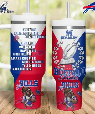 Buffalo Bills Nfl Sports Custom Stanley Quencher 40Oz Stainless Steel Tumbler With Handle