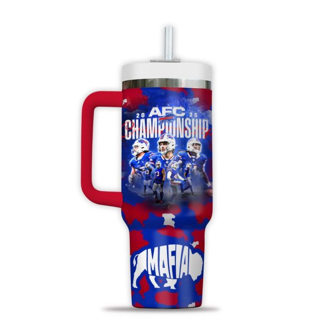 Buffalo Bills Nfl Sports Custom Stanley Quencher 40Oz Stainless Steel Tumbler With Handle - Image 2